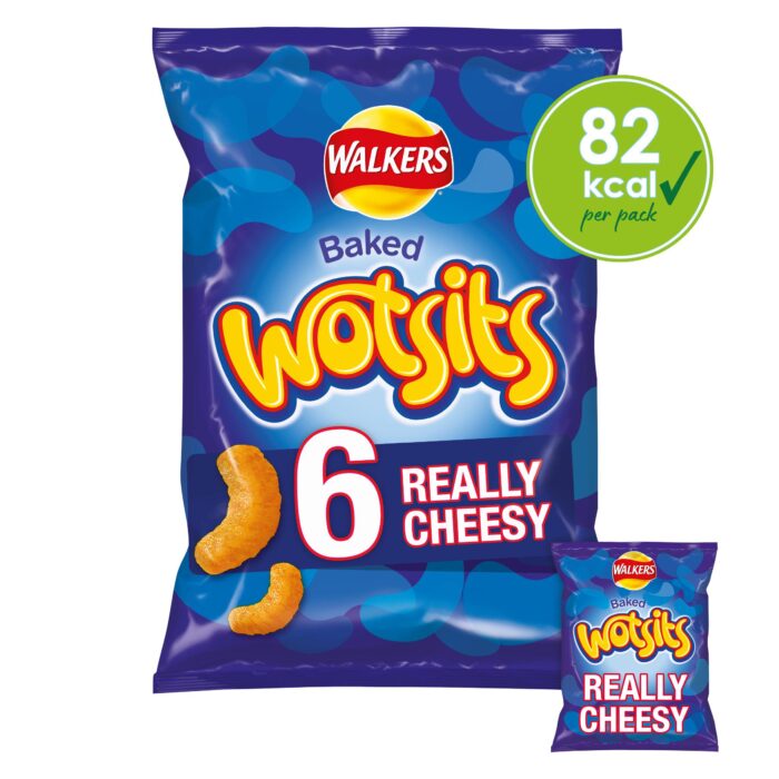 Walkers Wotsits Really Cheesy Multipack Crisps Snacks 6x16.5g