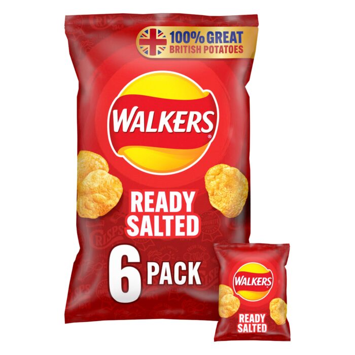 Walkers Ready Salted Multipack Crisps 6x25g