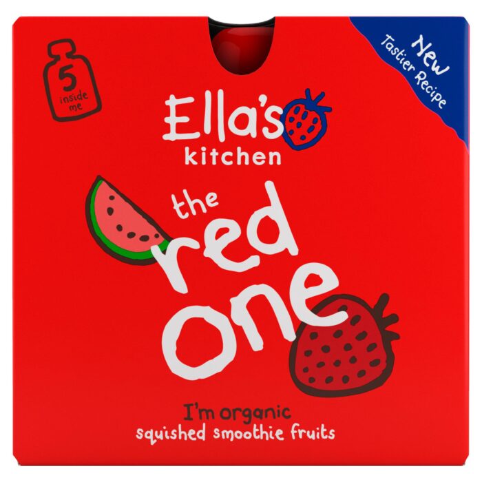 Ella's Kitchen Organic the Red One Smoothie Multipack Baby Food Pouch 6+ Months 5x90g