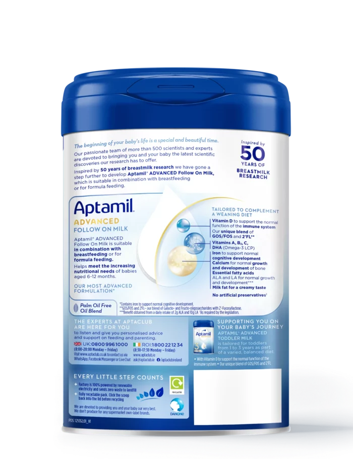 Aptamil Advanced 2 Follow On Formula Baby Milk Powder 6-12 Months 800g - Image 2