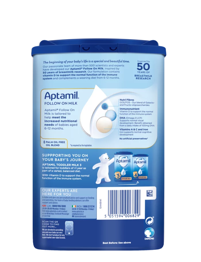 Aptamil 2 Follow On Baby Milk Formula Powder 6-12 Months 800g - Image 3