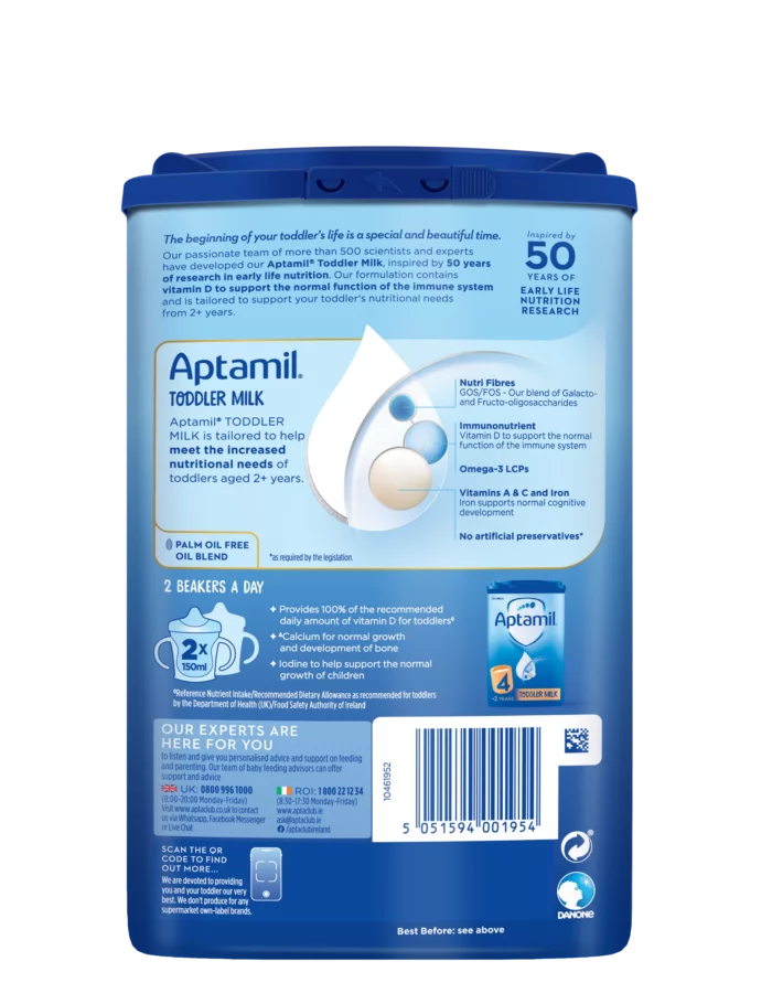 Aptamil 4 Baby Toddler Milk Formula Powder 2+ Years 800g - Image 2