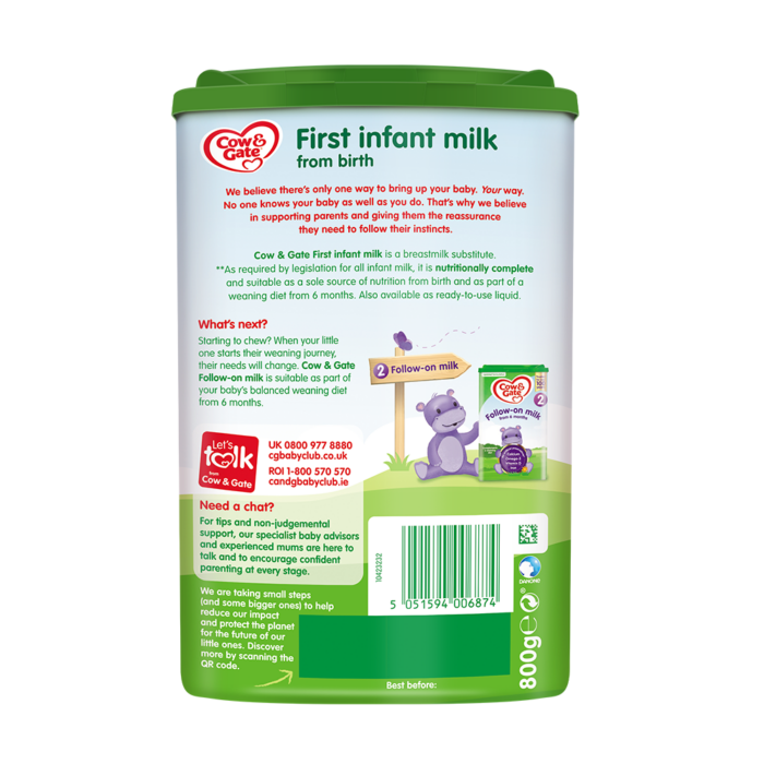 Cow & Gate First Infant Milk 800g - Image 2