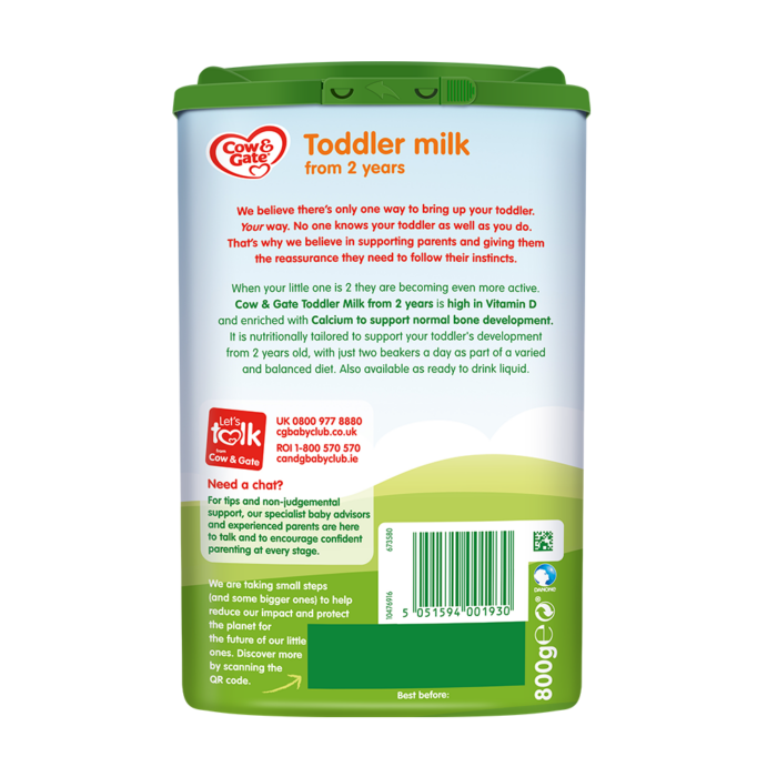 Cow & Gate Stage 4 Toddler Milk Powder 800g - Image 2